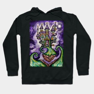 Halloween Haunted Night Castle Painting Hoodie